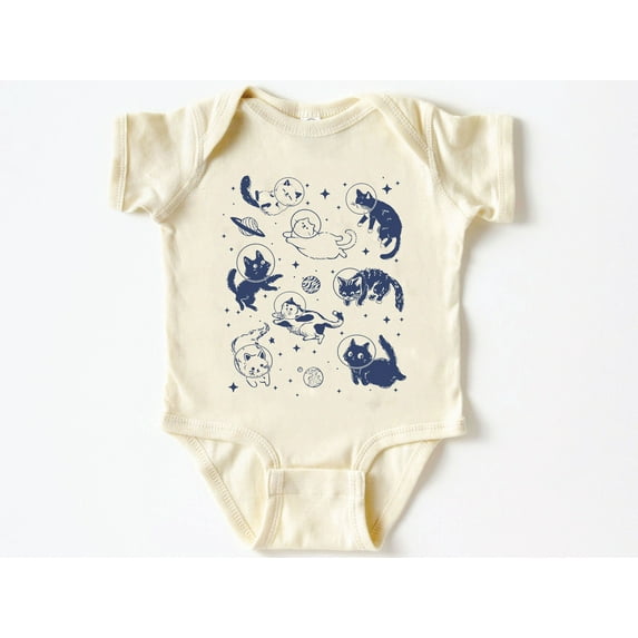 Many Cutie Astronat Cats Baby Bodysuit ,Funny New Born New Parent Baby Onesie®, New Mom Gift, Baby Shower Gift , Short Sleeve Tee Bella