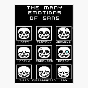 Many Emotions Of Sans Undertale Game Art Vinyl Decal Sticker