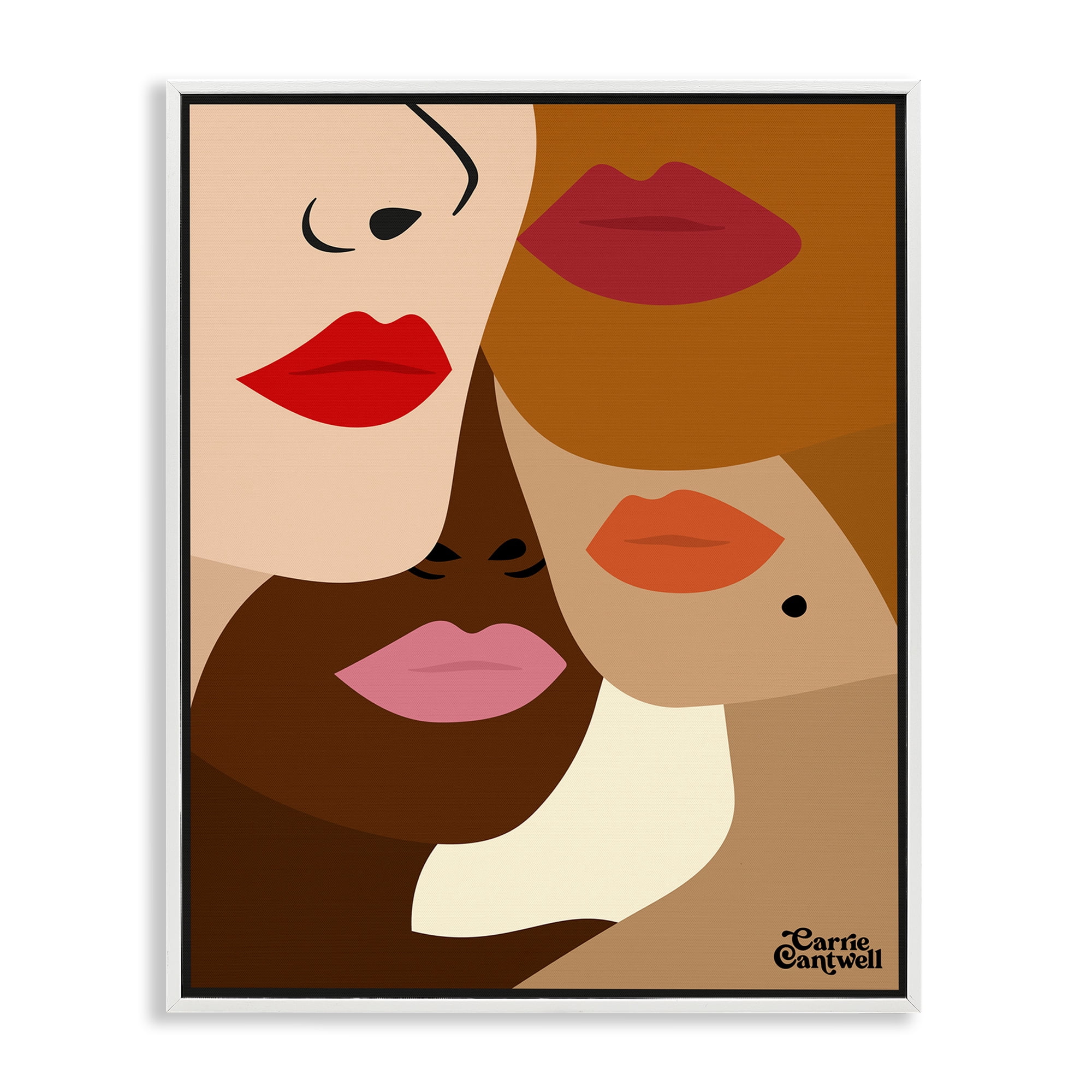Many Faces of Women White Framed Giclee Art, design by Carrie Cantwell