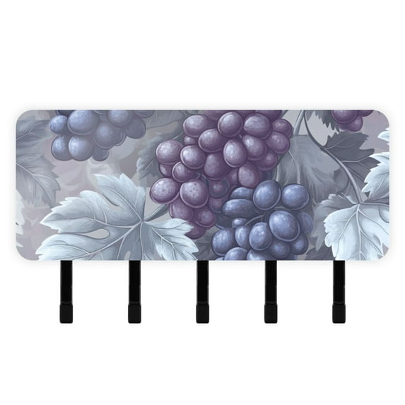 Many Grapes Key Holder for Wall Mail Holder Organizer with 5 Key Hooks Wall Mount Key Rack with Shelf
