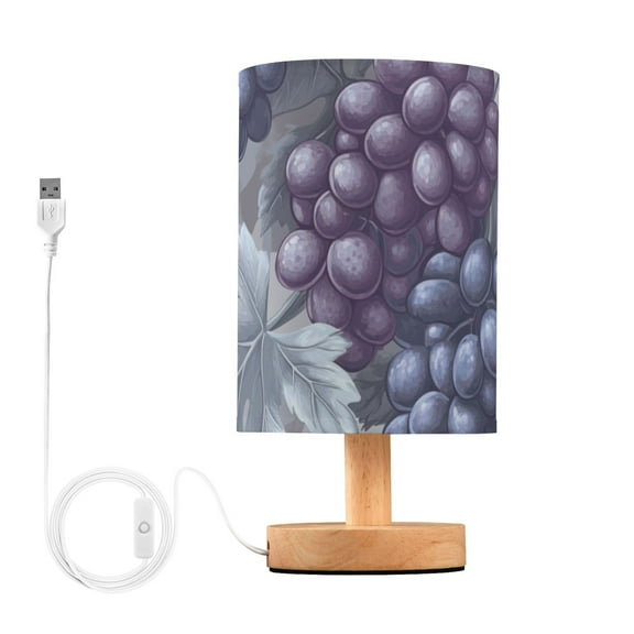 Many Grapes Table Lamp for Desk Nightstand Lamp with USB Modern Gifts for Bedroom Living Room Kids Room