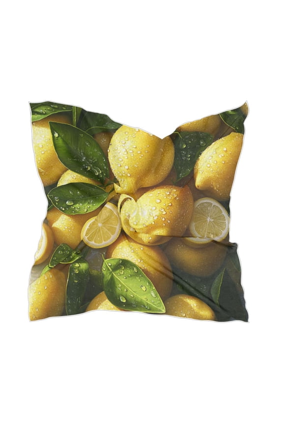 So Many Lemons Square Silk Scarf, 23.6223.62in Polyester Simulated Silk Satin Scarf Tops for Women Head Wraps Shirt Bandana Curly Hair Tie Headband Headscarf
