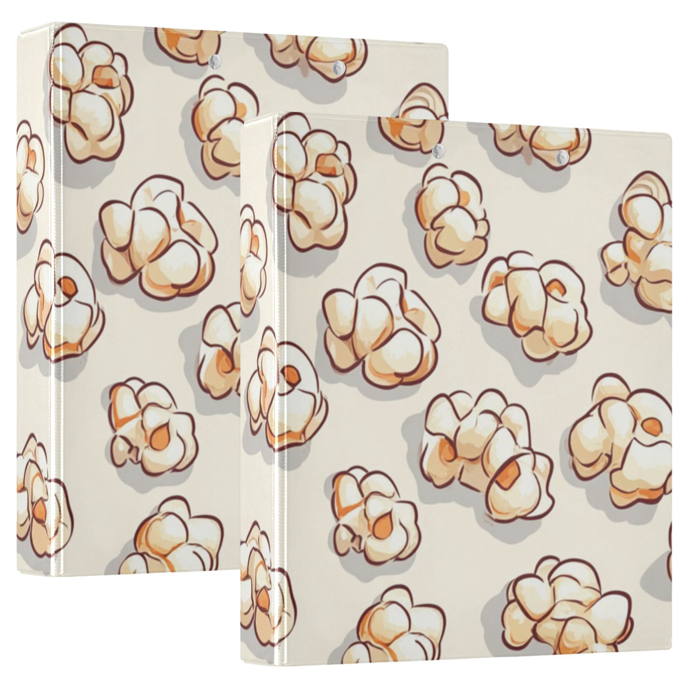 Many Popcorns 3 Ring Binders 1.5 inch Hardcover File Folders with Interior Pockets A4 Size Organizer for School Office Hospital