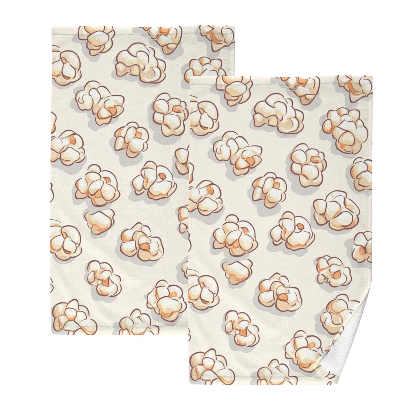 Many Popcorns Hand Towels Cotton Bath Towels Large Face Towels Absorbent for Bathroom 2 Packs