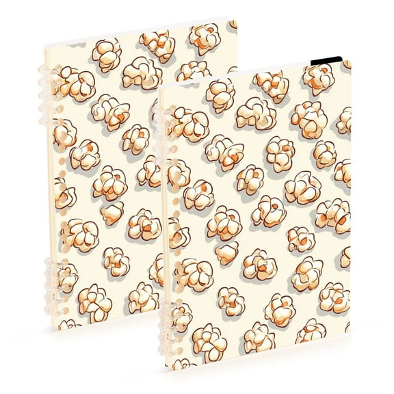 Many Popcorns Ring Binder Notebook Journey Note Diary College Ruled Spiral Notebook Study Loose Leaf Paper A5 60 Pages