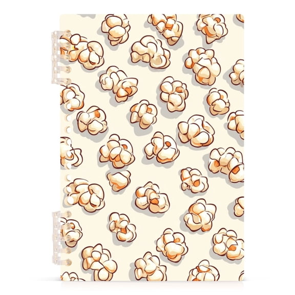 Many Popcorns Ring Binder Notebook Journey Note Diary College Ruled Spiral Notebook Study Loose Leaf Paper A5 60 Pages