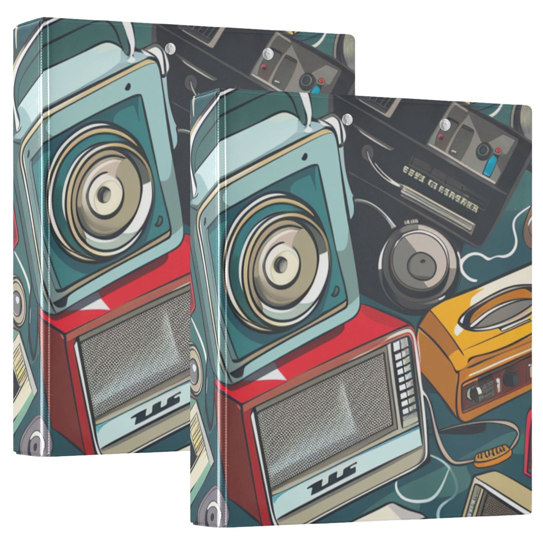 Many Radio 3 Ring Binders 1.5 inch Hardcover File Folders with Interior Pockets A4 Size Organizer for School Office Hospital