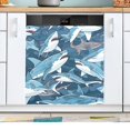 thumbnail image 1 of Many Sharks Dishwasher Magnetic Refrigerator Magnet Cover Kitchen Art Panel Decal Sticker Home Decorative 23"x26", 1 of 6