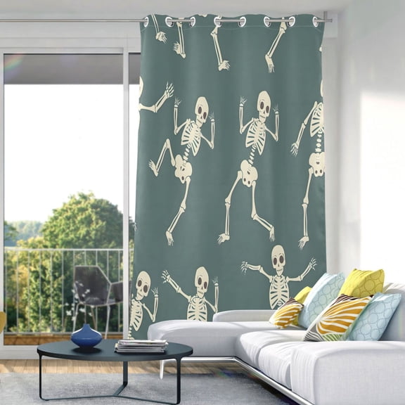 Many Skeleton Dancing Blackout Curtains 84"x42" Thermal Insulated Curtain 1 Panel