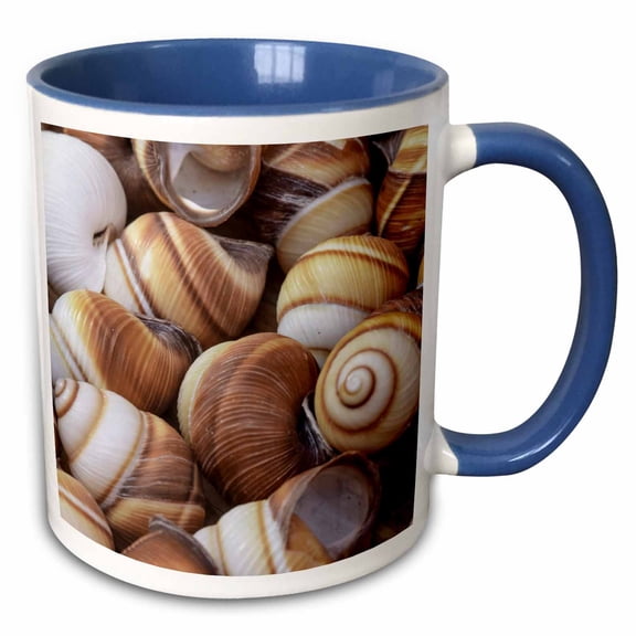 3drose, Many Snail Shells in the Nature, 15oz Two-tone Blue Mug