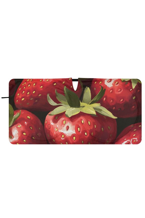 Many Strawberries Car Windshield Sun Shade Foldable Front Window Shades Cover Sun Visor Shield Block