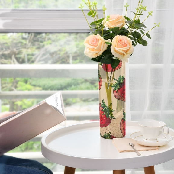 Many Strawberries Flower Vase Decorative Vases for Flowers Home Decor for Centerpieces Entryway Shelf Living Room