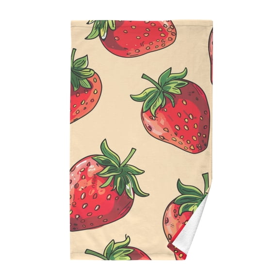 Many Strawberries Hand Towel Cotton Bath Towel Large Face Towels Absorbent for Bathroom Home Hotel