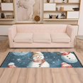 thumbnail image 1 of Many Winter Snowmans Runner Rug Non-Slip Area Rugs Linen Washable Non Shedding for Kitchen Bedroom Carpet, 1 of 8