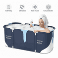 thumbnail image 1 of ManyFun 53" Extra Large Portable Foldable Bathtub with Cover for Adult,Family SPA Soaking Tub for Small Bathroom(53" Milk Style）, 1 of 10