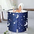 thumbnail image 1 of ManyFun 27.5in Portable Bathtub for Adult,Eco-Friendly Bathing Tub for Shower Stall Blue, Starry Pattern, 1 of 7