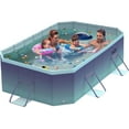 thumbnail image 1 of ManyFun Foldable Swimming Pool, Non-Inflatable for Adults and Kids, Hard Plastic, Anti-Slip, 113" x 66" x 20", 1 of 6