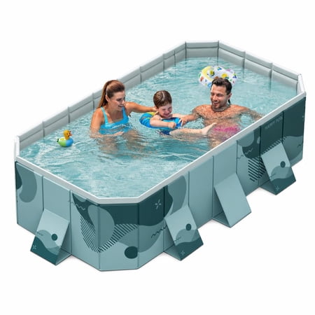 ManyFun Non-inflatable Adults Kids Outdoor Pools ,1-8 People , Green, 113" x 66" x 20"