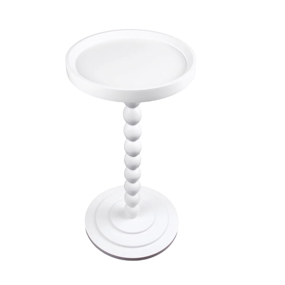 ManyFun Round Side Table, Wood Drink Table for Small Spaces, Round End Table for Living Room, Bedroom, Sofa Couch, Corners (Modern, White)