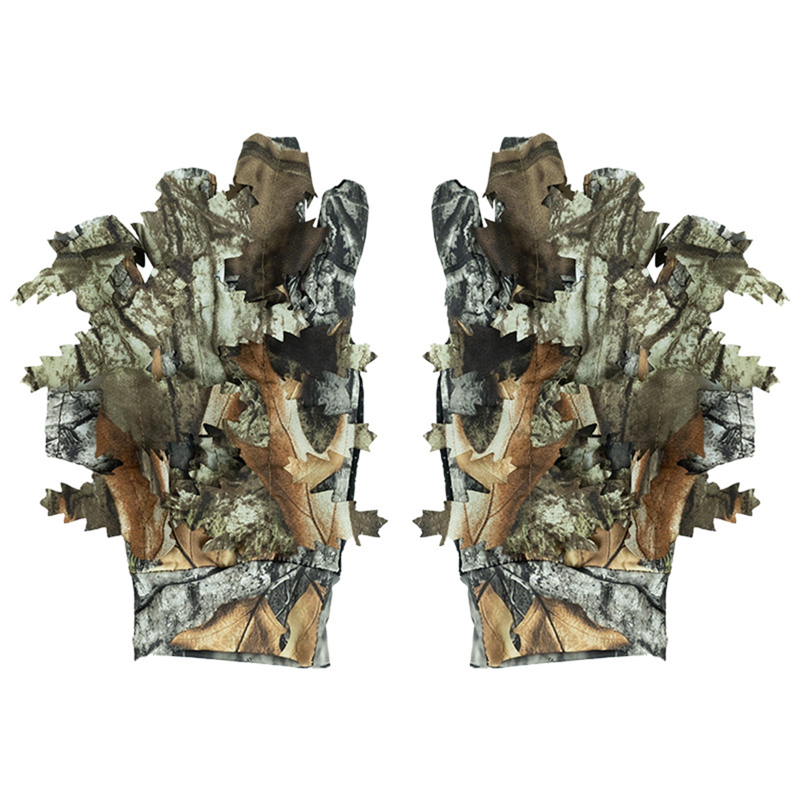 Manyache 1 Pair Fingerless Gloves Big Tree Bionic Camouflage Gloves ...