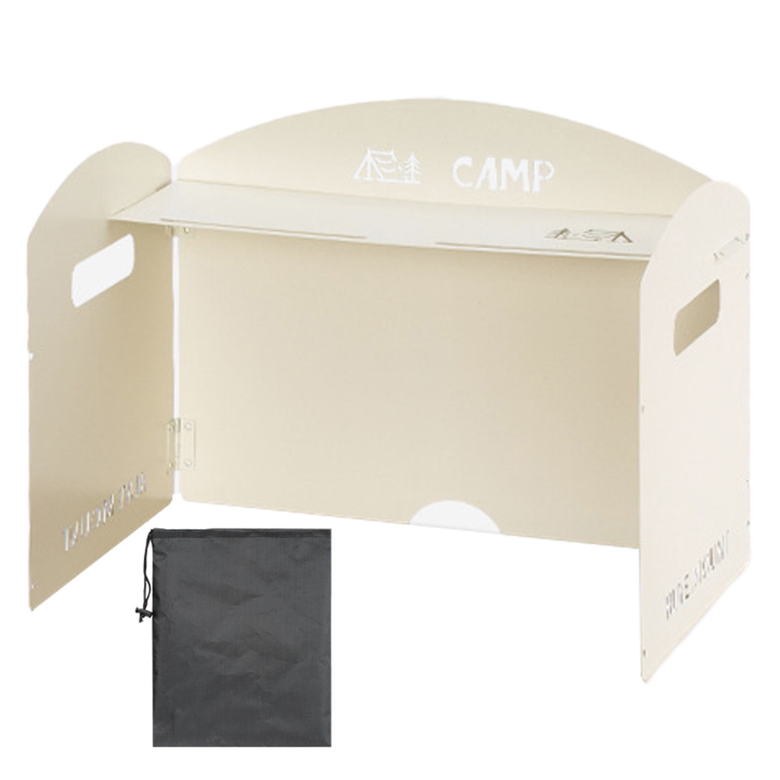 Manyache Folding Metal Stove Windshield with Organizer Rustproof