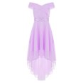 thumbnail image 1 of Manyakai Big Girls Off Shoulder Floral Chiffon Dress Junior Bridesmaid Evening Gowns Wedding Birthday Lavender 14, 1 of 5