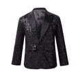 thumbnail image 1 of Manyakai Boy's Shiny Sequins Tuxedo Suit Jacket Party Prom Wedding Blazer Jackets Slim Fit Formal Black 10, 1 of 7
