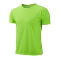 thumbnail image 1 of Manyakai Boys'  Athletic Performance Short Sleeve T-Shirt Quick Dry Active Swim Shirts UV Rash Vest Fluorescent Green 120, 1 of 2