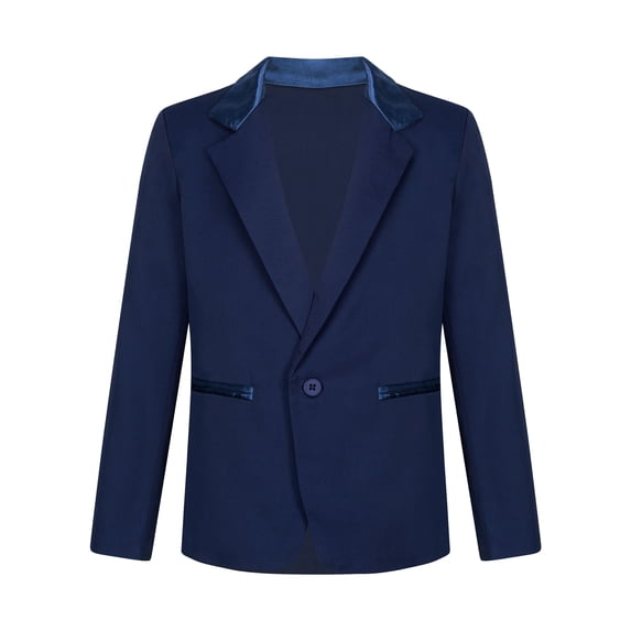 Manyakai Kids Boys Long Sleeve Formal Suit Blazer One-Button Gentleman Tuxedo Suit Jacket Coat Navy Blue 14