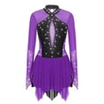 thumbnail image 1 of Manyakai Figure Ice Skating Dress for Women Sparkling Rhinestone Competition Practice Lyrical Ballet Purple M, 1 of 5