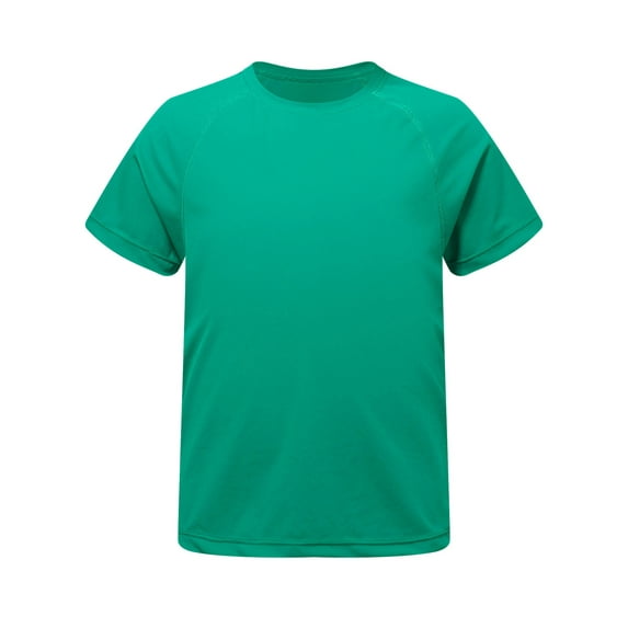 Manyakai Girls Boys Athletic Shirts Short Sleeve Dry-Fit Basic T-Shirts Active Performance Sports Green 140