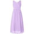 thumbnail image 1 of Manyakai Girls' Chiffon Dress Beaded Wedding Junior Bridesmaid Dance Party Prom Lavender 12, 1 of 5