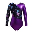thumbnail image 1 of Manyakai Girls Gymnastics Leotards Ballet Dance Leotards Long Sleeve Tank Unitard One Piece Jumpsuit Purple 12, 1 of 7