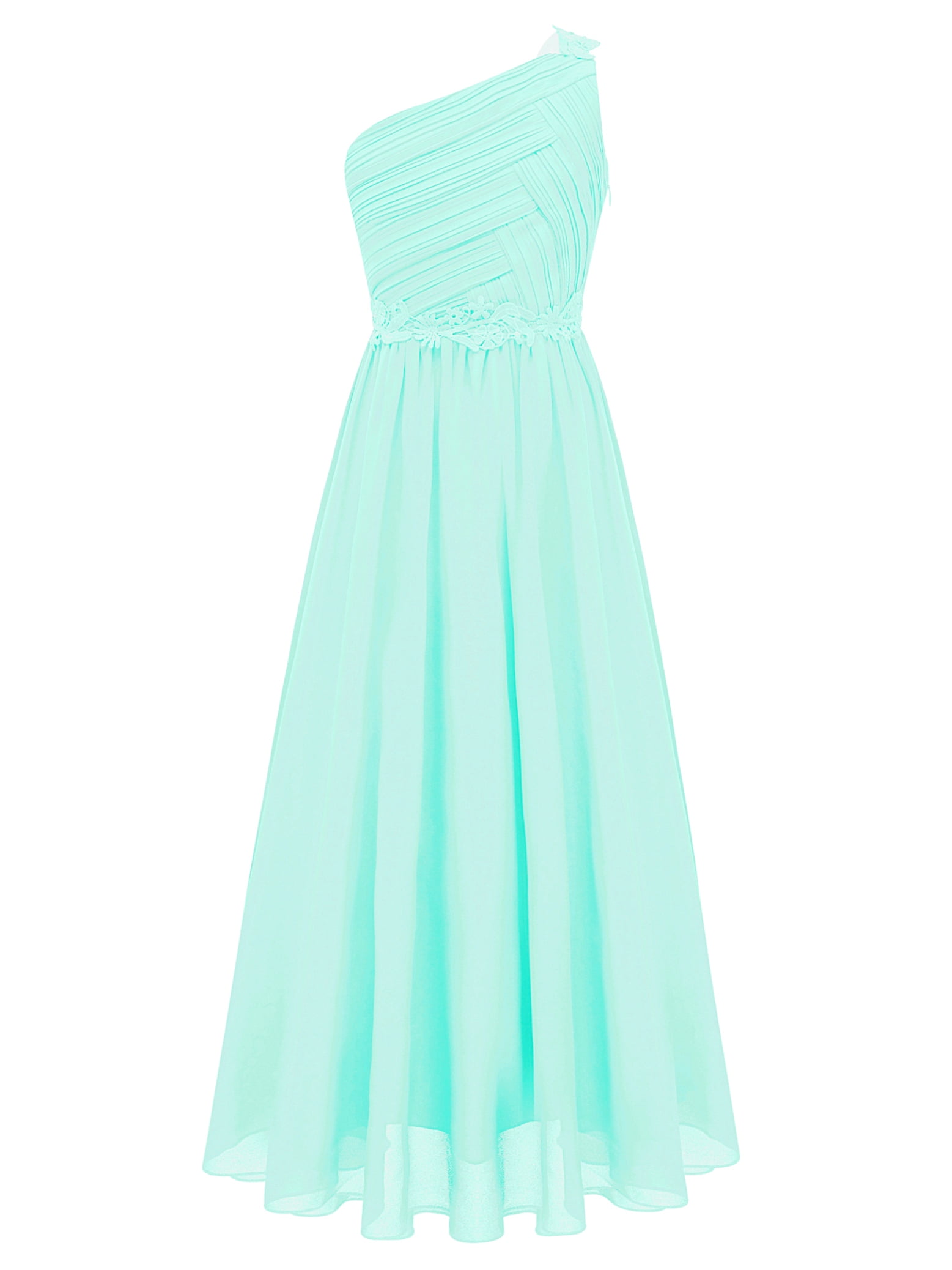 Elegant Lace Top Junior Bridesmaid Dresses Mint Green