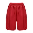 thumbnail image 1 of Manyakai Kids Boys Girls Running Basketball Shorts Solid Color Athletic Training Bottom Elastic Red S, 1 of 5