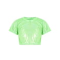 thumbnail image 1 of Manyakai Kids Boys Girls Shiny Metallic Crop Tank Top Jazz Hip Hop Dance Costumes Club Party Music Fluorescent_Green 150, 1 of 7