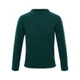 thumbnail image 1 of Manyakai Kids Boys Girls Stretchy Warm Fleece Thermal Underwear Top Long Sleeve Mock Neck T-Shirt Green 150, 1 of 6