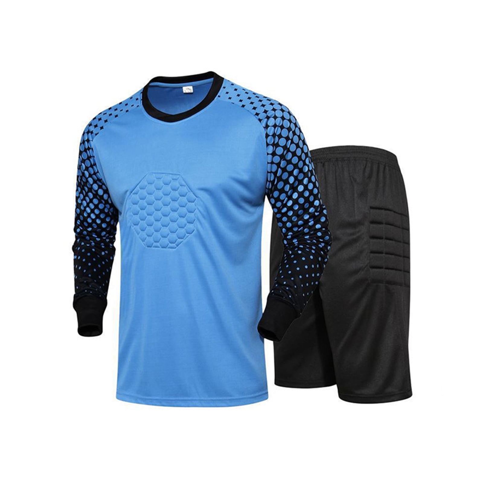 Just 4 Kicks Padded Goalie Jersey & Shorts Set - Neon & Orange Soccer Goalkeeper Kit (Long Sleeve) - View #9