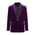 thumbnail image 1 of Manyakai Kids Boys Velvet Formal Blazer Casual Long Sleeve Lapel Suit Jacket Dark Purple 8, 1 of 5