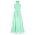 thumbnail image 1 of Manyakai Kids Flower Girls Wedding Dress Sequins Halter Princess Ruched Chiffon Maxi Evening Gown Mint Green 6, 1 of 7