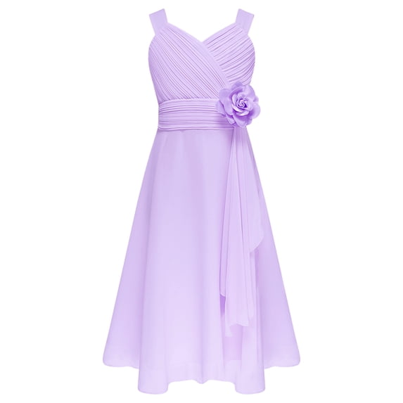 Manyakai Kids Flower Girl Wedding Dresses Sleveless Pageant Party Gowns A-Line Swing Summer Dress Lavender 10
