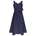 thumbnail image 1 of Manyakai Kids Flower Girl Wedding Dresses Sleveless Pageant Party Gowns A-Line Swing Summer Dress Navy Blue 6, 1 of 5