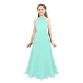 thumbnail image 1 of Manyakai Kids Girls Floral Lace Chiffon Sleeveless Bridesmaid Wedding Party Maxi Flower Girl Dress Mint Green 14, 1 of 6