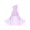 thumbnail image 1 of Manyakai Kids Flower Girls One Shoulder Ruched Chiffon Wedding Maxi Romper Evening Gown Dance Wear Lavender 8, 1 of 7