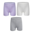 thumbnail image 1 of Manyakai Kids Girls 3 Pack Ice Silk Shorts Dance Bike Shorts Gymnastics Yoga Athletic Bottom Safety Gray&White&Purple 120, 1 of 5