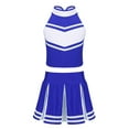 thumbnail image 1 of Manyakai Kids Girls Cheer leader Costume Cheerleading Uniform Outfit Shell Tank Top with Pleated Blue&White 6, 1 of 7