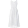 thumbnail image 1 of Manyakai Girls' Chiffon Dress Beaded Wedding Junior Bridesmaid Dance Party Prom White 6, 1 of 5