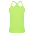 thumbnail image 1 of Manyakai Kids Girls Dance Tank Tops Cross Back Basic Camisole Knit Spaghetti Straps Vest Sport Top Green 150, 1 of 5