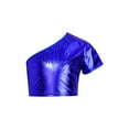 thumbnail image 1 of Manyakai Kids Girls One Shoulder Crop Tank Hip Hop Dance Shirts Girls Sparkly Tops Tee Rave Disco Blue 140, 1 of 7
