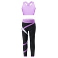 thumbnail image 1 of Manyakai Kids Girls Sport Bras Dance Gymnastics Crop Top with Athletic Leggings Set 2 Piece Gym Yoga Lavender 10, 1 of 5